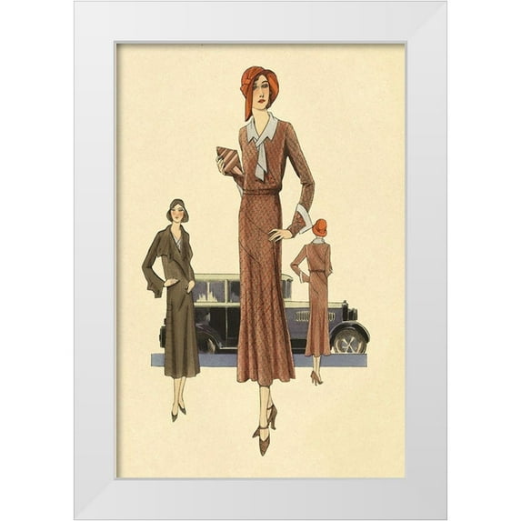Vintage Fashion 13x18 White Modern Wood Framed Museum Art Print Titled - Outfit for a Day Trip
