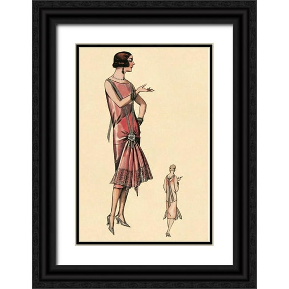 Vintage Fashion 17x24 Black Ornate Wood Framed with Double Matting Museum Art Print Titled - Simply Smashing