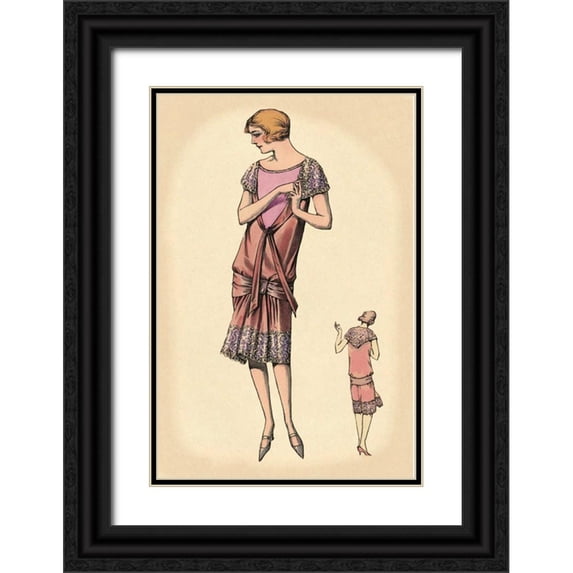 Vintage Fashion 23x32 Black Ornate Wood Framed with Double Matting Museum Art Print Titled - Sweetness and Youth