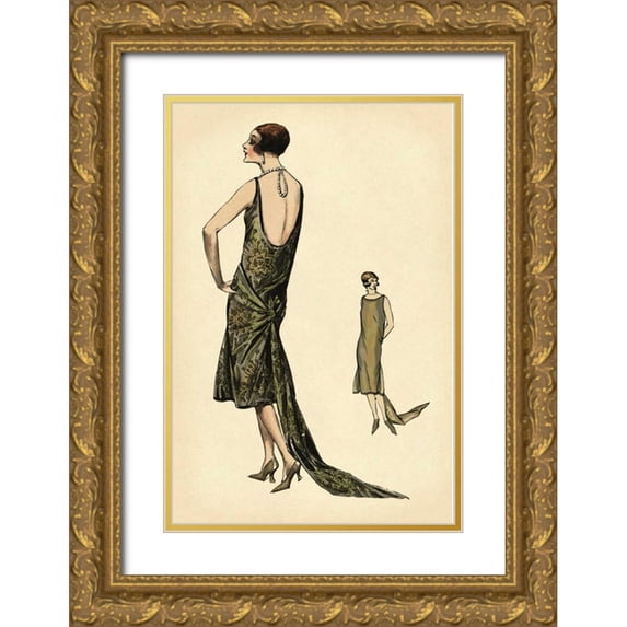Vintage Fashion 23x32 Gold Ornate Wood Framed with Double Matting Museum Art Print Titled - In Pearls