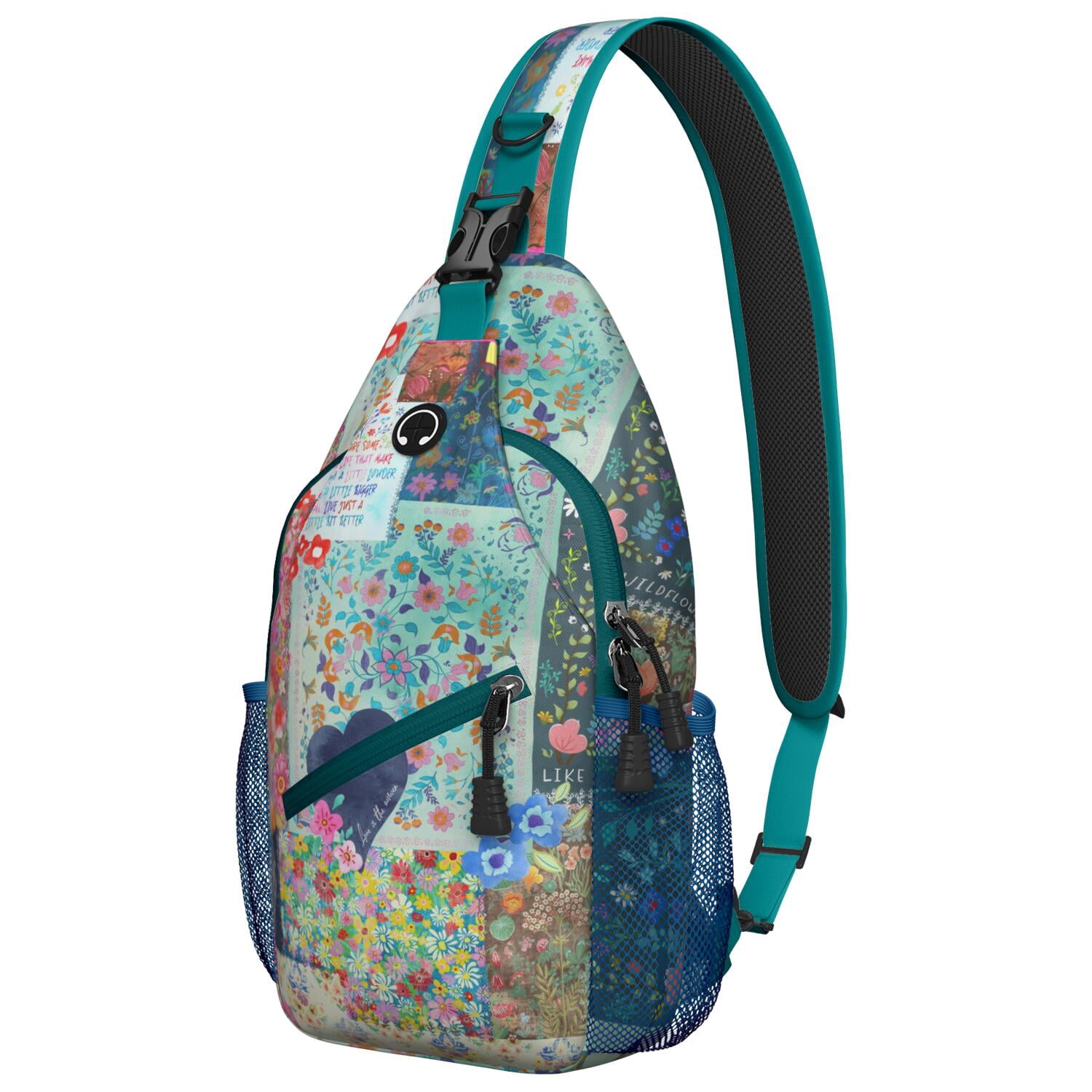 Vintage Fashion Crossbody Sling Bag Geometric Print Shoulder Backpack for Hiking Travel-Ready & Organized