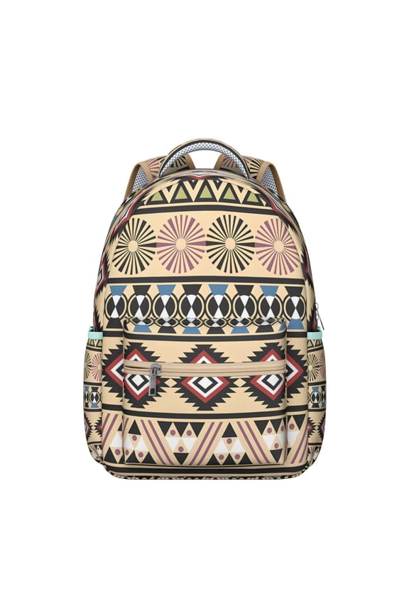 Vintage Fashion Ethnic Style School Backpack with Rustic Home Decor Patterns, Durable Waterproof Oxford Cloth, Adjustable Straps, Comfortable Breathable Padding for Student