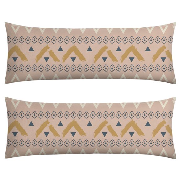 Vintage Fashion Floral Bohemian Body Pillow Cover 20x54 - Tribal Long Pillow Case with Zipper - Rustic & Ethnic Patterns - Soft & Skin-Friendly Pillowcase