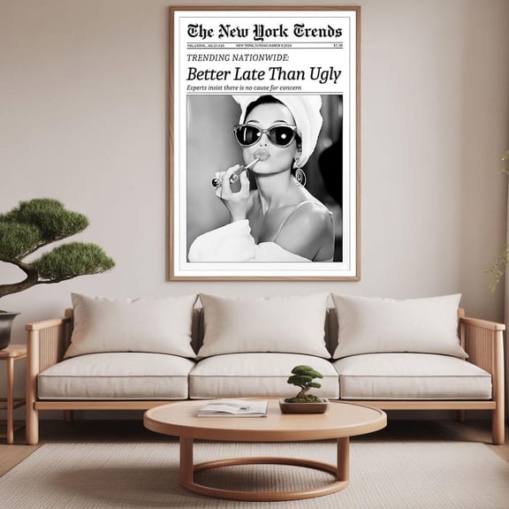 Vintage Fashion Magazine Poster, Glam Wall Art Poster Li-T10-119, Unframed Canvas Size 16x24