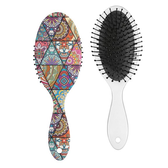 Vintage Fashion Tribal Haircomb - Gentle Round Bristle Brush for All Hair