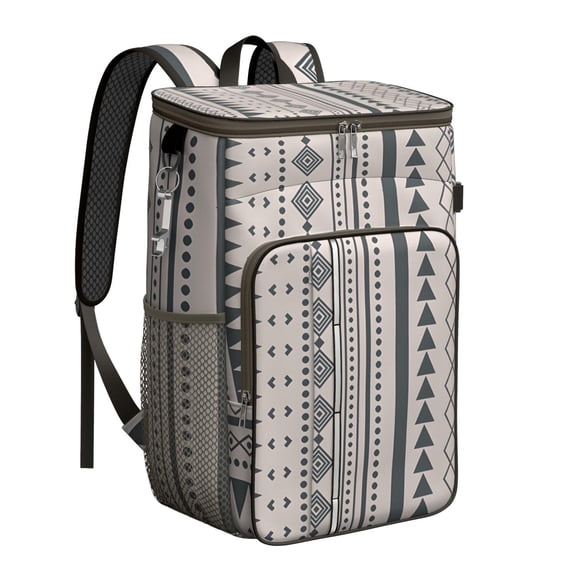 Vintage Fashion Tribal Patterns Cooler Backpack - 20L Insulated Leakproof Bag, Rustic Home Decor