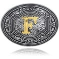 thumbnail image 1 of Vintage Fashion Western Belt Buckle Initial Letters From ABC to XYZ Cowboy Rodeo Belt Buckle for Men and Women, Best Gift, 1 of 7