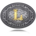 thumbnail image 1 of Vintage Fashion Western Belt Buckle Initial Letters From ABC to XYZ Cowboy Rodeo Belt Buckle for Men and Women, Best Gift, 1 of 7