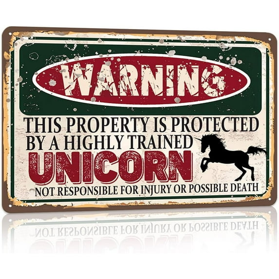 Vintage Fat Cat Metal Sign, Warning this property is protected bY a highly trained Fat Cat Sign Funny Tin Signs 12x8 Inch