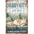 thumbnail image 1 of Vintage Fat Cat Metal Tin Sign 8×12inch Retro Chubby Kitty Funny Tin Room Door Sign Tin Painting Art Plaque Poster Wall Decor, 1 of 9