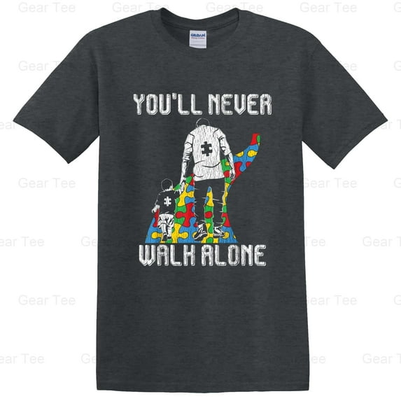 Vintage Father Son Family, Funny Autistic Kids Autism Dad, Awareness Gift, Love, Support T-Shirt Unisex, up to 5XL