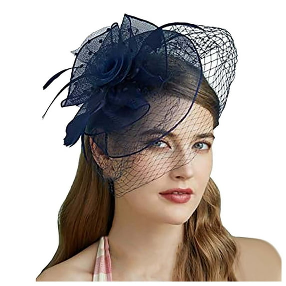 Vintage Feather Bridal Hat For Women Elegant Fascinator Headband For Weddings Parties And Evening Events Mens Headband Metal Gear Headband Stretch Head Bands for Girl Yoga Fashion Headband for Girls