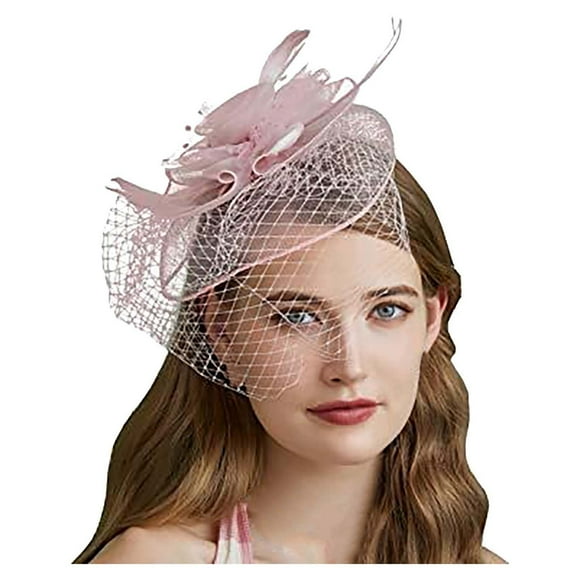 Vintage Feather Bridal Hat For Women Elegant Fascinator Headband For Weddings Parties And Evening Events Mens Headband Metal Gear Headband Stretch Head Bands for Girl Yoga Fashion Headband for Girls