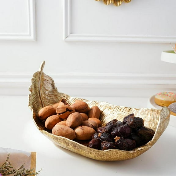 Vintage Feather Design Fruit Tray, 1 Count Resin Handmade Craft Tray, Snack Tray, Home Organizer for Living Room Kitchen Party, Plates