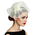 thumbnail image 1 of Vintage Feather Fascinator Headband Elegant Mesh Party Hat Accessory for Women for and Formal Events Foam Headband Wrap Hair Wrap Men Designed Headbands for Women Hairband with Knot Tennis Band, 1 of 3