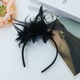 thumbnail image 1 of Vintage Feather Hair Band Flapper Headband for Masquerade or Birthday Party (Black), 1 of 2