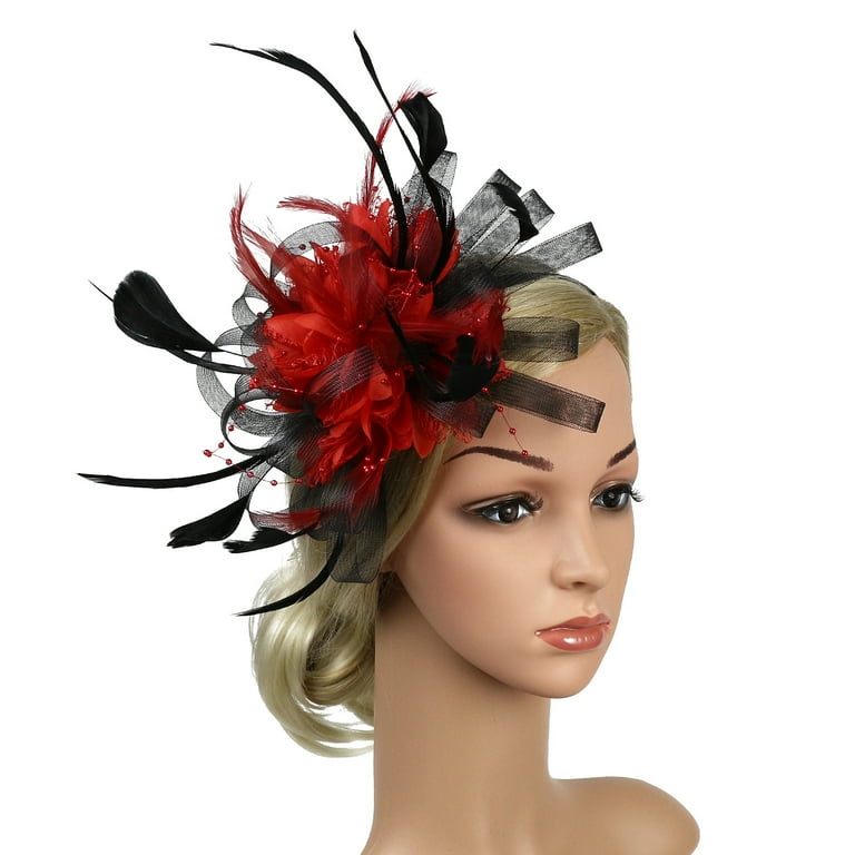 Feather Hair Clip Red Costume Accessory Feather Hair Clip Red Costume Accessory