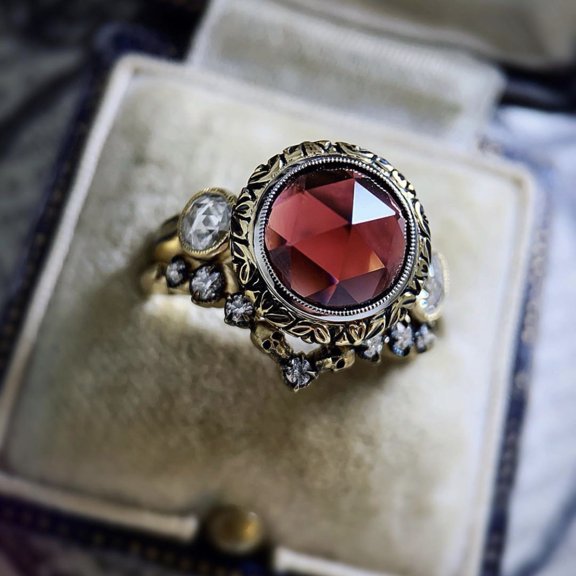 Vintage Female Oval Crystal Stone Ring Set Charm Gold Color Ring Luxury Geometry Rings For Women