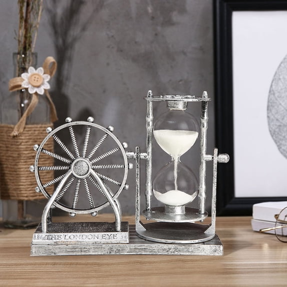 Vintage Ferris Wheel Hourglass Ornament - Home Living Room Bedroom Shelf Cabinet Desktop Decor Accessory