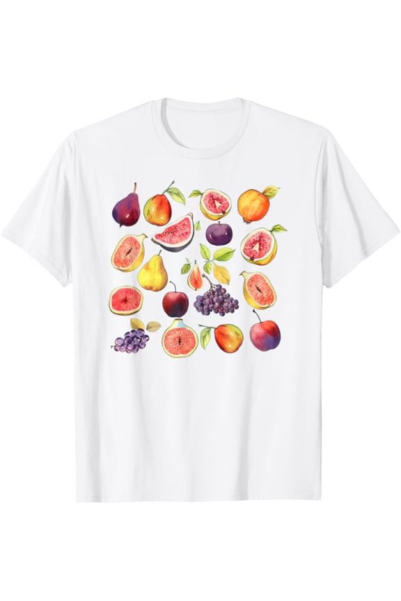 Vintage Fig Fruit Graphic T-ShirtMen's and women's pure cotton short-sleeved shirts