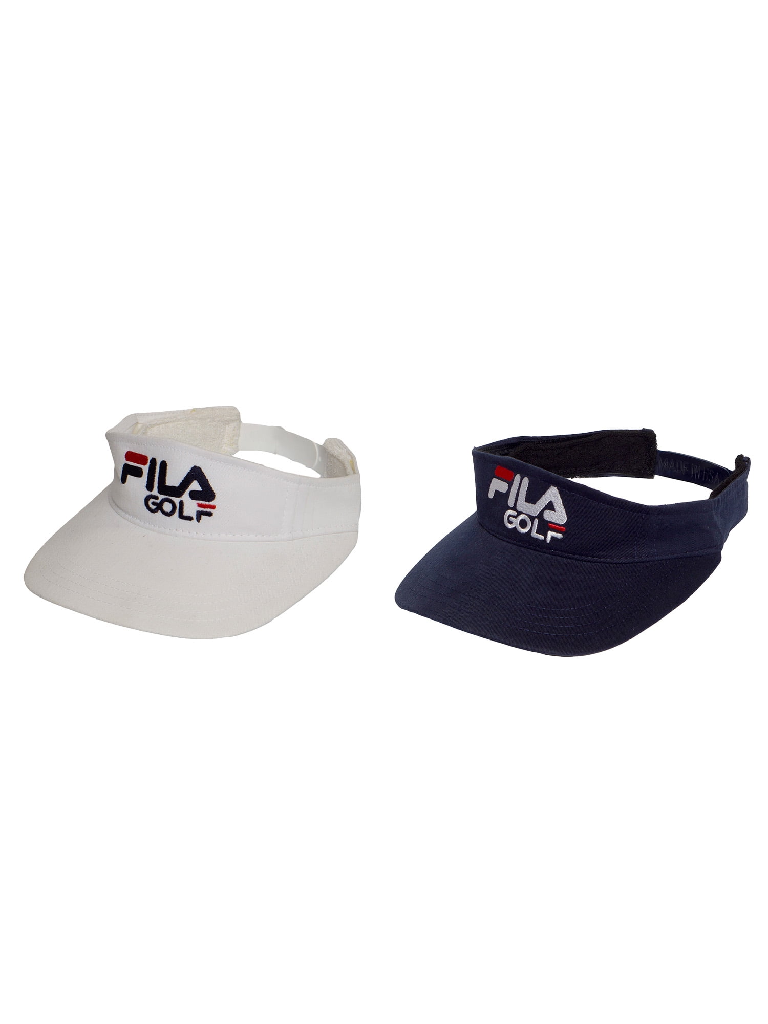 Vintage Fila Golf Visor Sun Hat Made in the USA Navy White