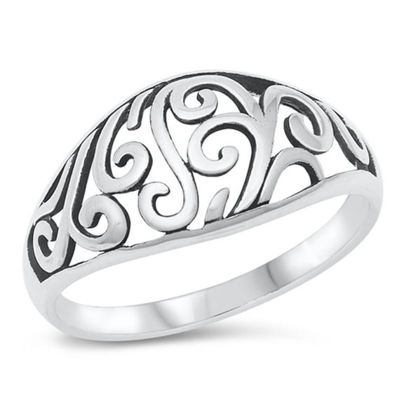 Vintage Filagree Lace Promise Ring .925 Sterling Silver Band Jewelry Female Male Unisex Size 10