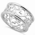 thumbnail image 1 of Vintage Filigree Wedding Band 925 Sterling Silver Vines Ring Women Comfort Fit, 1 of 1