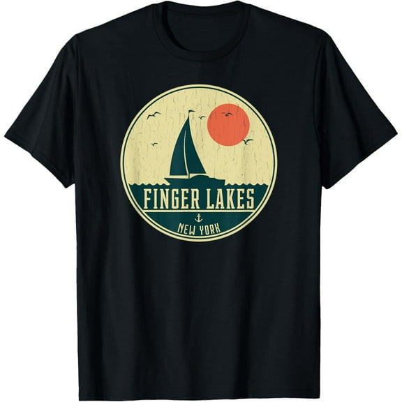 Vintage Finger Lakes New York Sailing T-Shirt