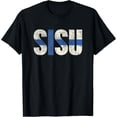 thumbnail image 1 of Vintage Finnish Flag Sisu Unisex Distressed Short Sleeve Graphic T-Shirt, 1 of 6