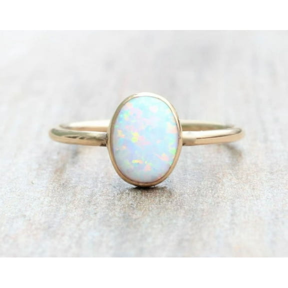 Vintage Fire Oval Opal Ring , Oval Cluster Ring, 925 Sterling Silver ,14K Yellow Gold Plated Fire Opal Engagement Rings