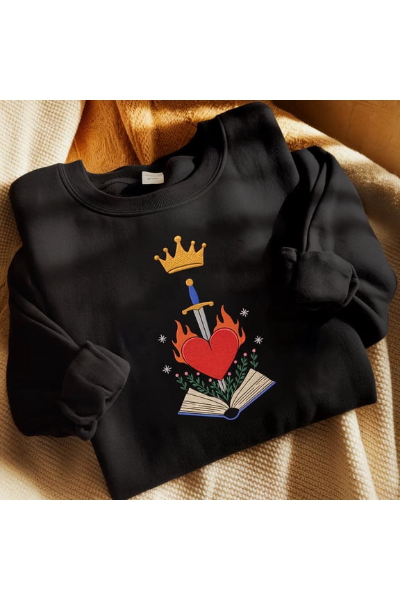Vintage Fireheart Queen Aelin Embroidered Sweatshirt, Throne of Glass Shirt, Thirteen Shirt, SJM Embroidered Merch, You Do not Yield Shirt