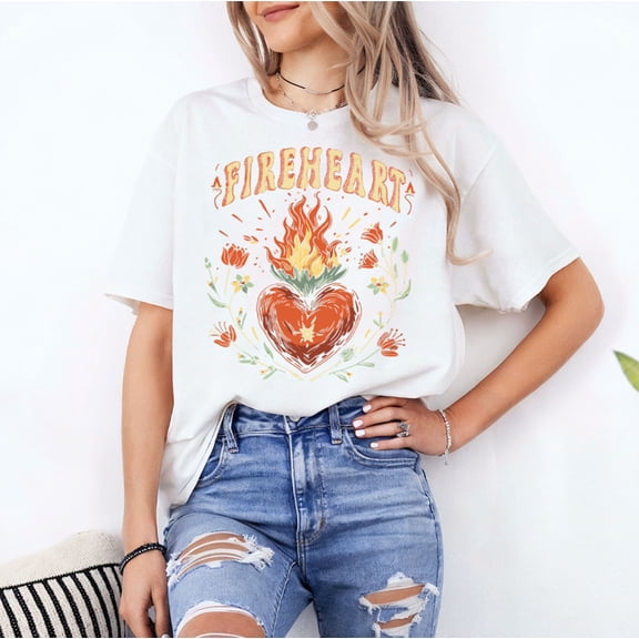 Vintage Fireheart T-Shirt, SJM Quotes T-Shirt, Throne of Glass T-Shirt, Bookish Shirt, Multicolors, Size S-5XL