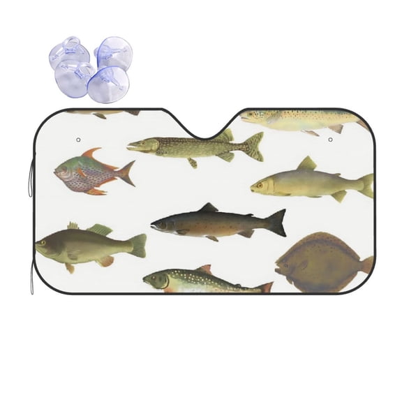 Vintage Fish Car Windshield Sun Shade Universal Fit Auto Sun Visor Protector