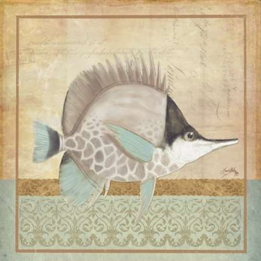 Vintage Fish IV Canvas Art - Elizabeth Medley (24 x 24)