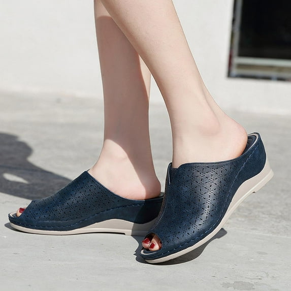 Vintage Fish Mouth Wedge Sandals Women Summer Outdoors Comfort Orthopedic Sandal Platform Sandals
