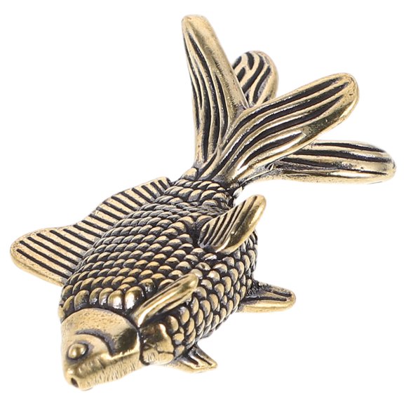 Vintage Fish Tea Pet Feng Shui Ornament for Good Luck Wealth and Abundance Figurine Home Office Tea Table Decor