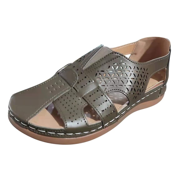 Vintage Fisherman Sandals for Women Cut Out Closed Toe Walking Sandal Casual Summer Breathable Slip On Loafers Shoes