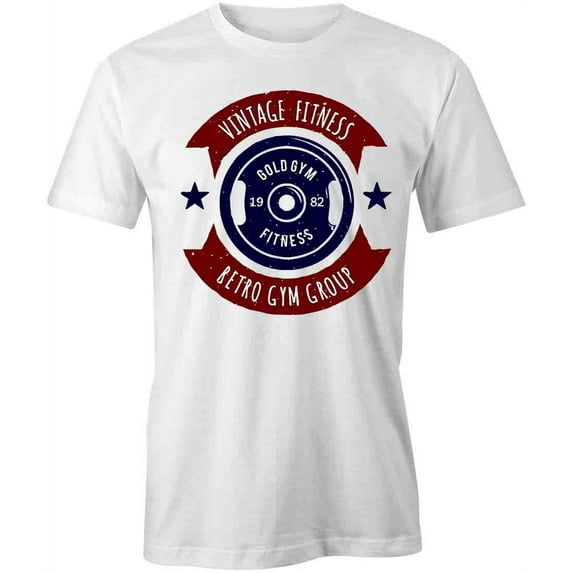 Vintage Fitness Retro Gym Group T-Shirt | Workout White Tee Gift