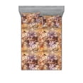 thumbnail image 1 of Vintage Fitted Sheet & Pillow Sham Set, Floral Bouquet of Retro Feels Spring Blooming Flowers Weathered Print, Decorative Printed 3 Piece Bedding Decor, King, Cinnamon Caramel Mauve, by Ambesonne, 1 of 2