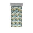 thumbnail image 1 of Vintage Fitted Sheet & Pillow Sham Set, Floral Composition with Digital Watercolor Effect Creamy Soft Colors, Decorative Printed 2 Piece Bedding Decor, Twin, Dark Cadet Blue Eggshell, by Ambesonne, 1 of 2