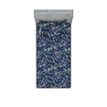 thumbnail image 1 of Vintage Fitted Sheet & Pillow Sham Set, Watercolor Hand-Drawn Mint Leaves Flowers Minimalist Floral Ornament, Decorative Printed 2 Piece Bedding Decor, Twin, Peacock Green Navy Blue, by Ambesonne, 1 of 2