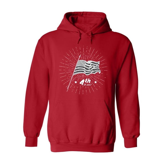 Vintage Flag 4Th Of July Hoodie Men -Image by Shutterstock, Male Medium