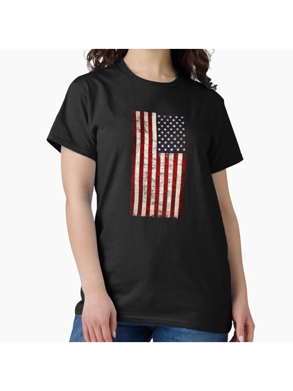 Vintage Flag All Flag Distressed Worn United States Flag Us Summer Celebration Flag De Julio Ropa Retro For Man T-Shirt BLACK Unisex S-5XL Hot Trending Shirt, Vintage Birthday Gift