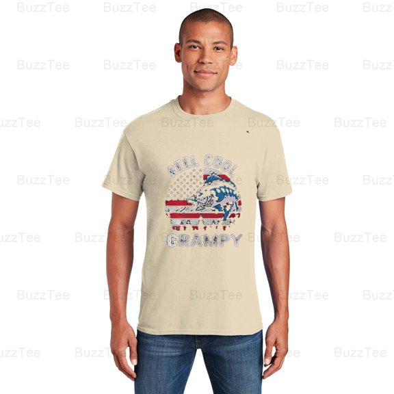 Vintage Flag Reel Cool Grampy Fishing For 4th July Grandpa Art T-Shirt Unisex, up to 5XL