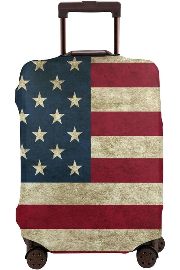 Vintage Flag Travel Luggage Suitcase Cover, US Flag Washable Luggage Cover XL - Fits 29-32 inch luggage
