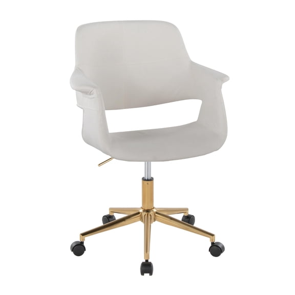 Vintage Flair -Century Modern Office Chair in Metal and Cream by LumiSource