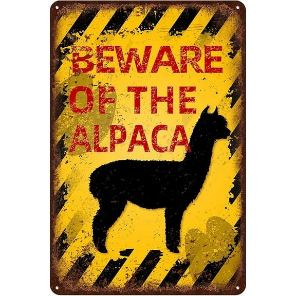 Vintage Flamingo Metal Sign Beware of Flamingo Aluminum Sign Funny Beware Animal Decor 12"x8" Inch