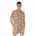 thumbnail image 1 of Vintage Flamingo Pattern Short Sleeve Men'S Rompers, Flamingos Lover Casual Summer Jumpsuits Outfit, 1 of 4