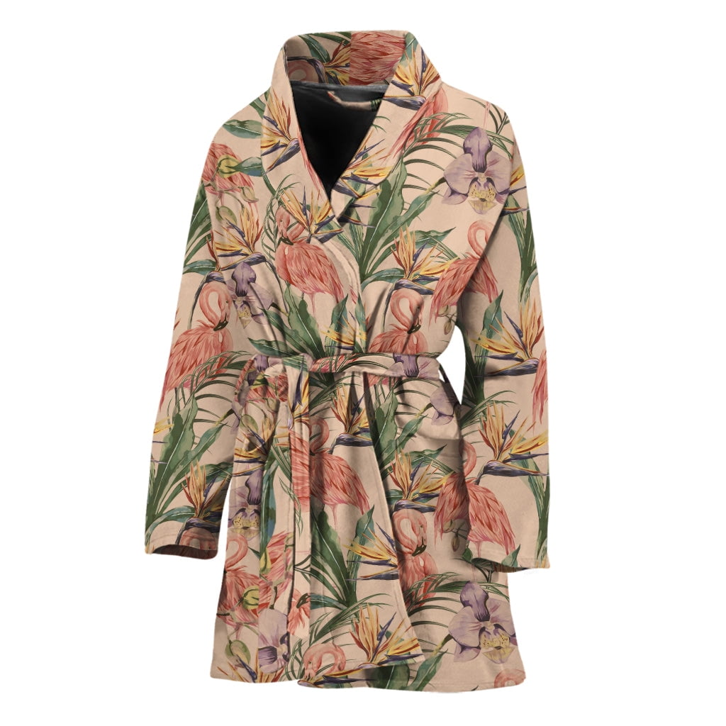 Pink Flamingo Pattern Women Bathrobe One Size Univeral Fits, Flamingos  Lover Fashion Lightweight Plush Fleece Long Robe For Women - Walmart.com