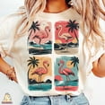 thumbnail image 1 of Vintage Flamingo Shirt, Sunset Beach Shirt, Tropical Summer, Palm Tree Flamingo Shirt Graphic For Vacation Unisex S-5XL Hot Trending Shirt, Vintage Birthday Gift, 1 of 3